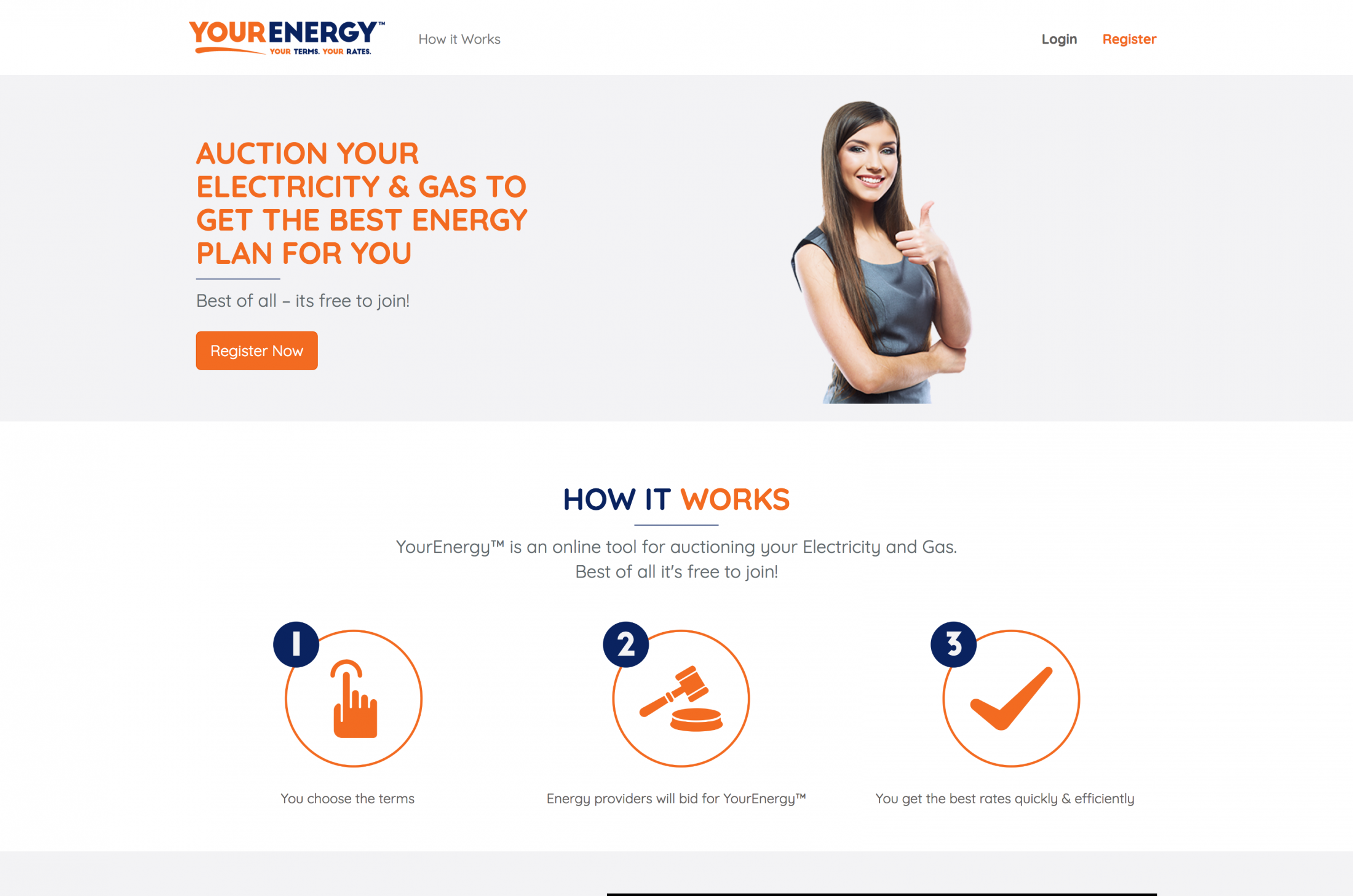 YourEnergy™ online Electricity and Gas auction website by Inbox Design image